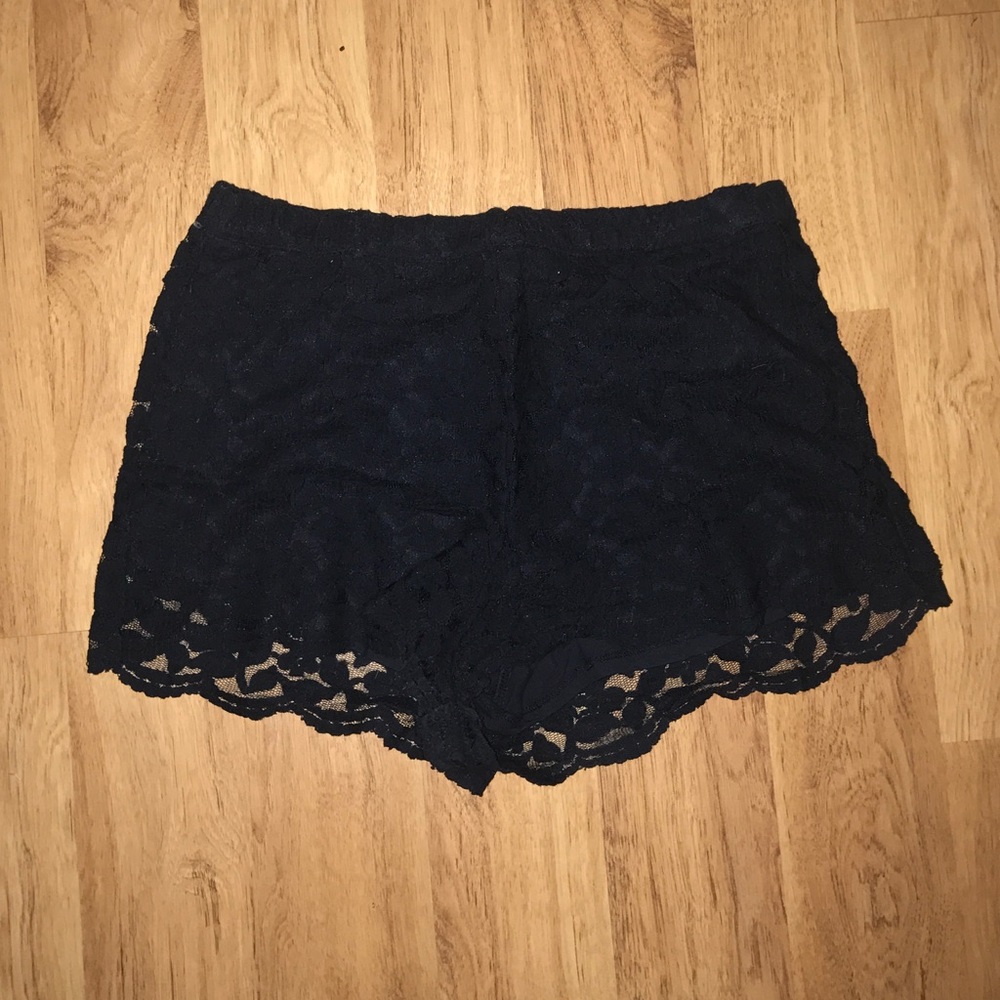 Abercrombie and Fitch Navy Lace Shorts